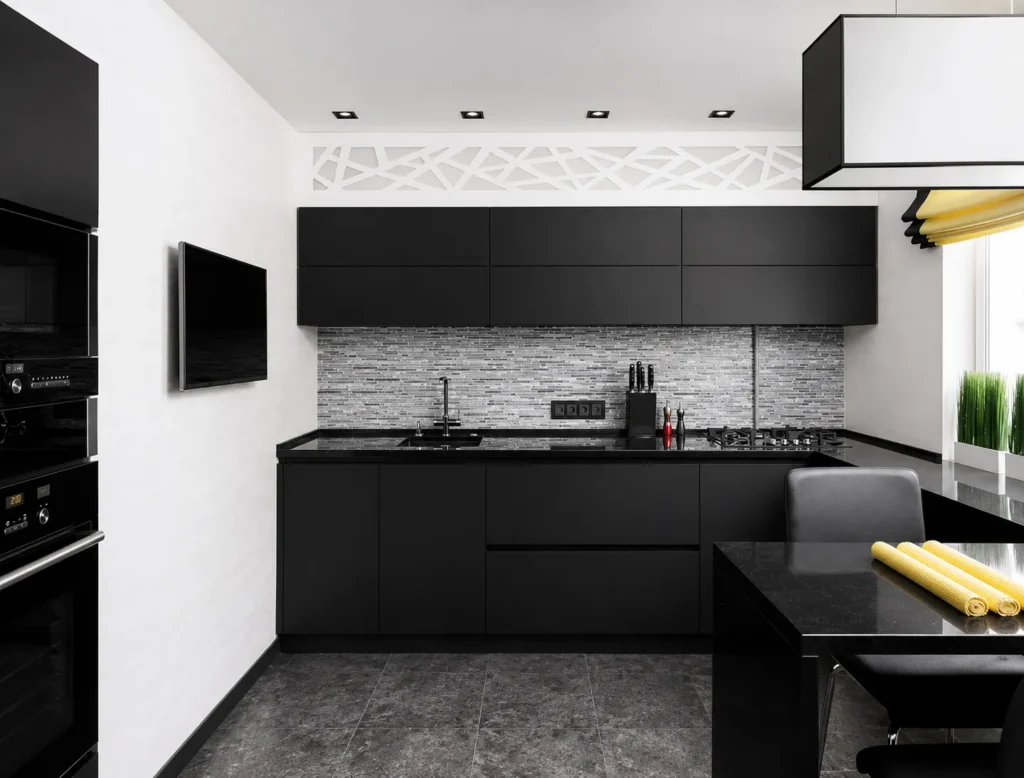 Elegant Kitchen with Contrasting Cabinet Finishes